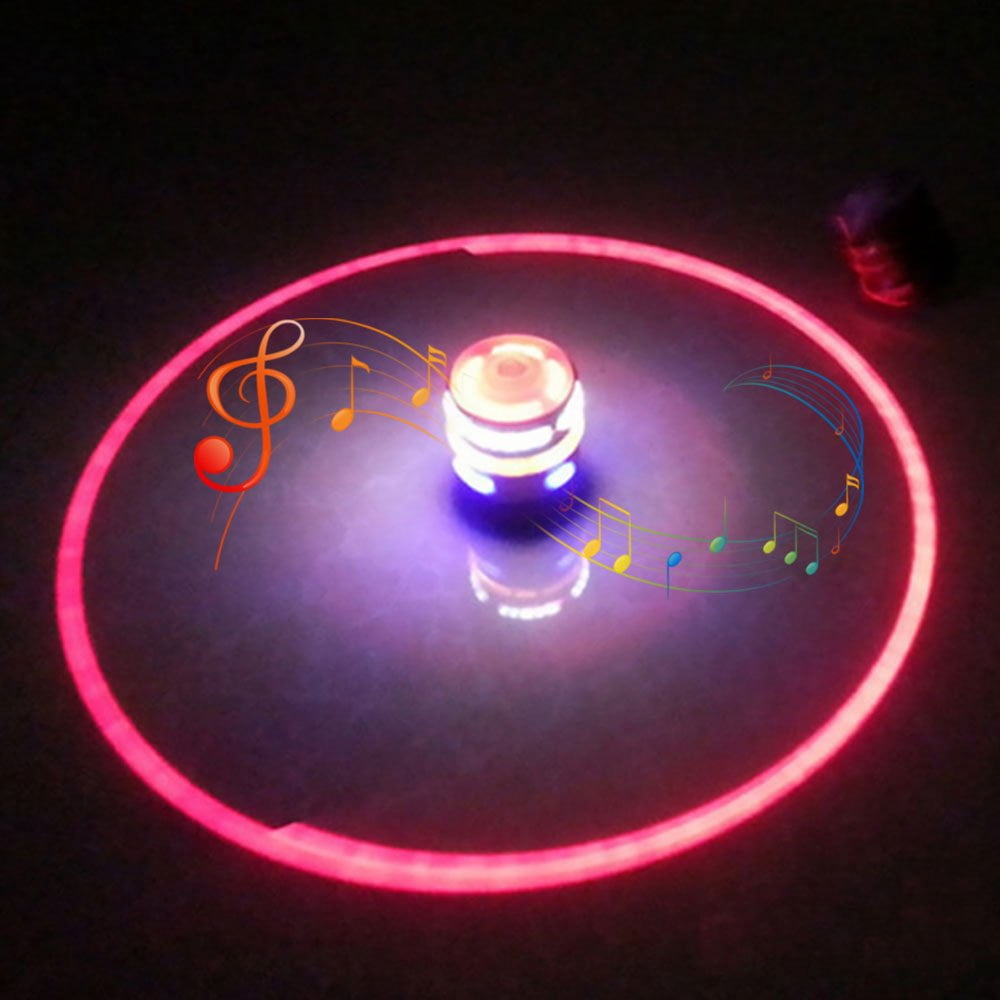 Toupie Musicale Lumineuse LED – Gyroscope Clignotant Avec Musique, Facile à Lancer – ABS, 7 X 8 X 8 Cm – Cadeau Pour Enfant