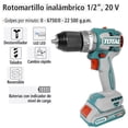 thumbnail image 4 of Rotomartillo Inalámbrico Total, 1/2, 20 V. azul, 4 of 9
