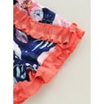 thumbnail image 7 of Coduop Kids Baby Girls 2pcs Clothes Set Casual Ribbed Shirt Tops Ruffle Floral Shorts Summer Outfit, 7 of 7