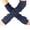 Navy, variant on Winter Gloves Long Knitted Fingerless Braided Wrist Arm Warmers Cold Weather Winter Mittens Black One Size