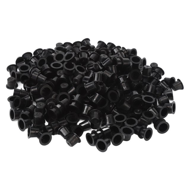 1000 tapas de tinta para tatuajes, desechables, de plástico, para maquillaje, pigmento, accesorio para tatuajes, color negro, talla S