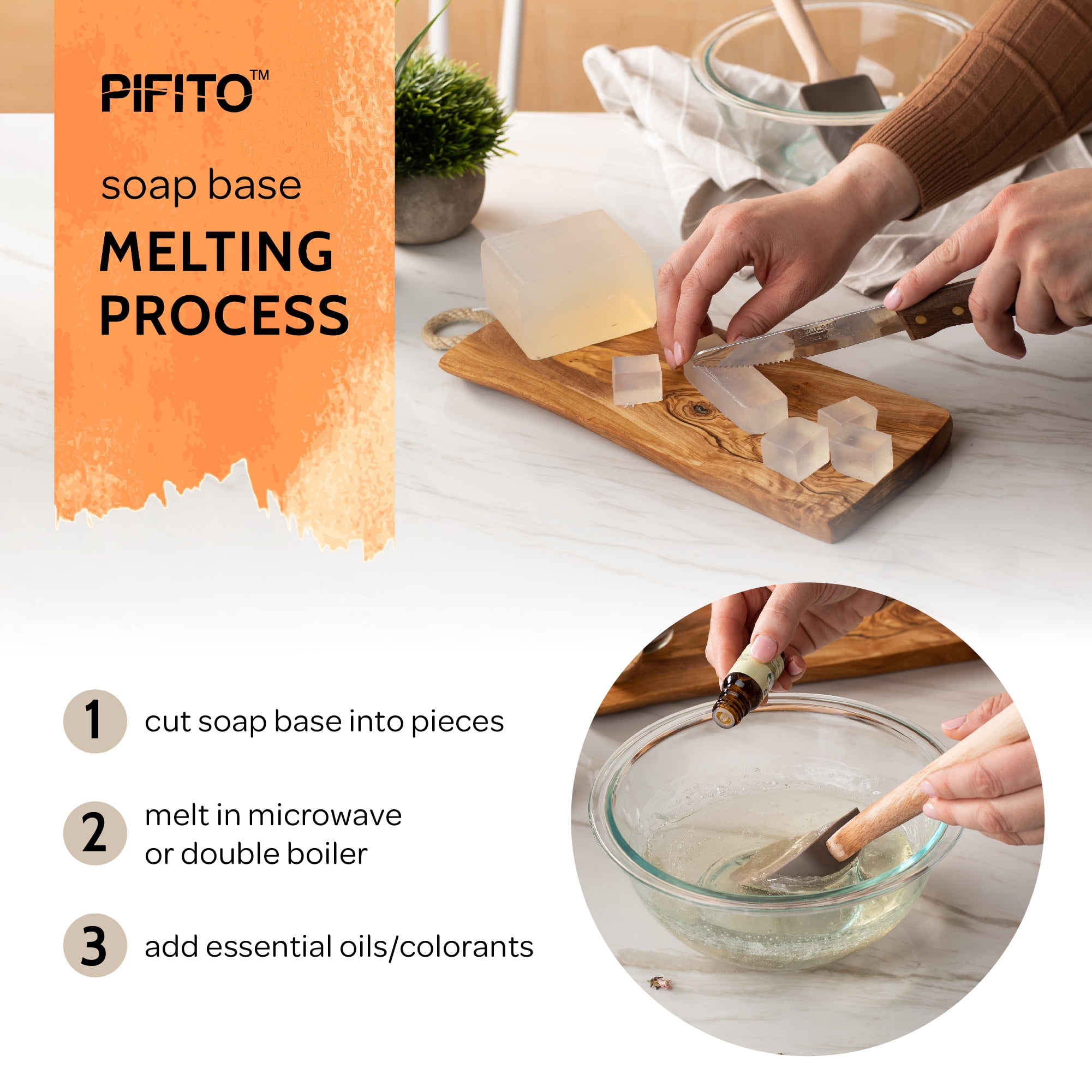 Pifito Honey Melt and Pour Soap Base, 5 lb