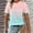 Pink, variant on YHAJDS Womens Short Sleeve T-Shirts Round Neck Casual Top Solid Color Summer Blouse