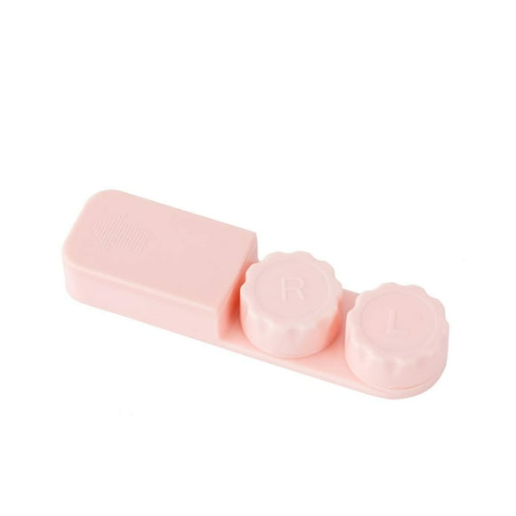 Contact Lens Case Travel Kit Cute Eye Contact Storage Organizer Holder Leak Proof with Applicator Remover Tool Pink