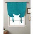 thumbnail image 2 of Bluish Green Rhombus Plaid Tie Up Curtains for Kitchen Bathroom Bedroom Windows 63 Inch Length, Classic Modern Geometric Abstract Art Balloon Drape Curtains Shade Rod Pocket Curtain Panel, 52"x63", 2 of 7