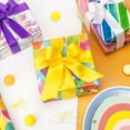 thumbnail image 4 of Birthday Wrapping Paper 3 Rolls Colorful Balloon Stripe and Iridescent Happy Birthday Wrapping Paper for Kids- Mini Roll 17 inch x 120 inch(10feet) Per Roll, 4 of 6