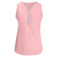 thumbnail image 3 of CHUANK Hauts pour Femmes en Solde à Moins de 5$ Hauts pour Femmes Chemises d'Été pour Femmes Tunique Décontractée à Fermeture Éclair Blouse Roulable Col en V T-Shirt, 3 of 6