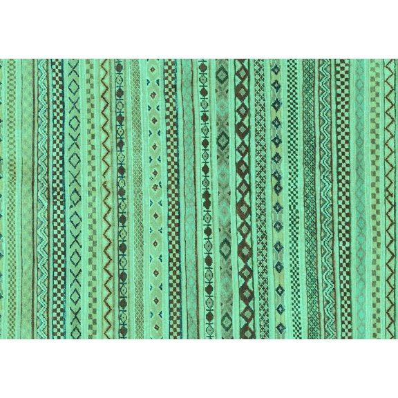 Ahgly Company Machine Washable Indoor Rectangle Solid Turquoise Blue Modern Area Rugs, 8' x 12'