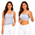 thumbnail image 2 of 1 Piece Built-in Bra Tank Top for Women, Seamless Scoop Neck Cami with Fixed Padding for Sleep & Daily Layering Clear XXL, 2 of 7