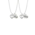 thumbnail image 2 of Delight Jewelry Silvertone Open heart with Imitation Pearl Drop Mother & Daughter Heart Necklaces (Set of 2), 19"+2", 2 of 4