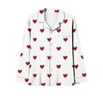 thumbnail image 6 of Uaswgudfs Women's Valentine's Day Pajama Set Long Sleeve Button Front Heart Print Casual Sleepwear Flannel-Like, 6 of 8