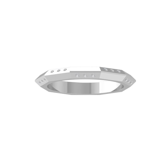 Araiya Fine Jewelry 10K White Gold Round-shape Lab Grown Diamond Anniversary Ring ( 1/20 cttw, D-F Color, VS Clarity) Size 5.5