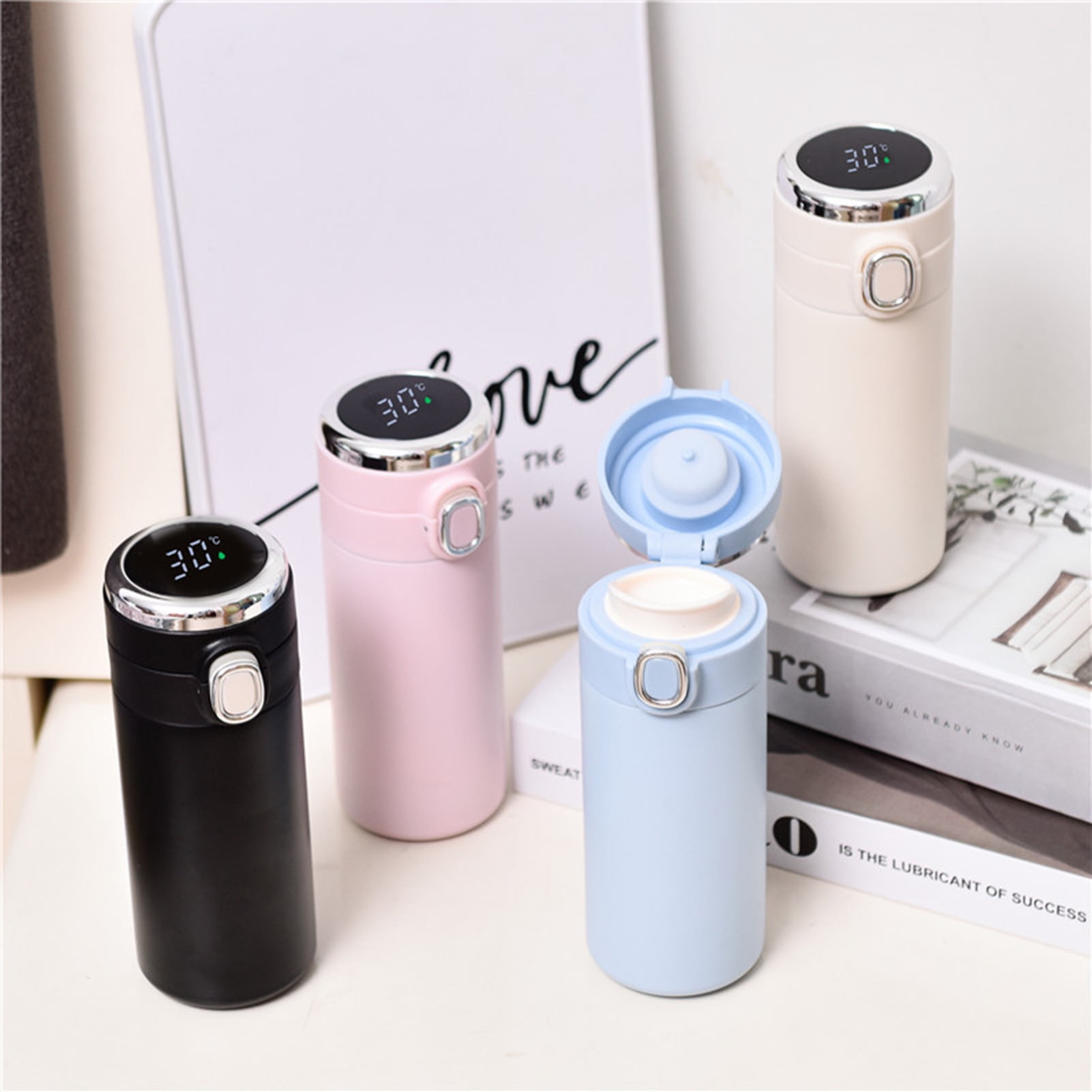 Insulated Cup 510ml Thermos Smart Coffee Mug Portable Thermal Tumbler  Temperature Display Vacuum Flasks Water Bottle White