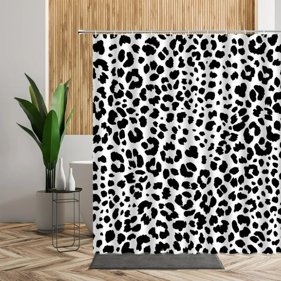 Brown Leopard Printed Shower Curtain Bathroom Curtains Waterproof Fabric Home Partition Screen Living Room Bathtub Sets