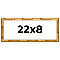 22x8 Frame Gold Bamboo Solid Wood Picture Frame | 1 Inch Moulding Width | Interior Frame Depth 0.75