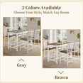 thumbnail image 6 of PORKISS Counter Height Dining Set for 4, Breakfast Bar Table Set with Table and 4 Leather Cushion Chairs, Wood Top Pub Table & Chair Set for Kitchen Apartment Bistro, Brown+White, 6 of 8