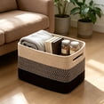 thumbnail image 5 of Rainbow Rope Basket, Multifunctional Storage Baskets, Woven Rectangle Storage Basket, for Toys Clothes Snacks Holiday Gift Household Closet Storage, 5 of 6