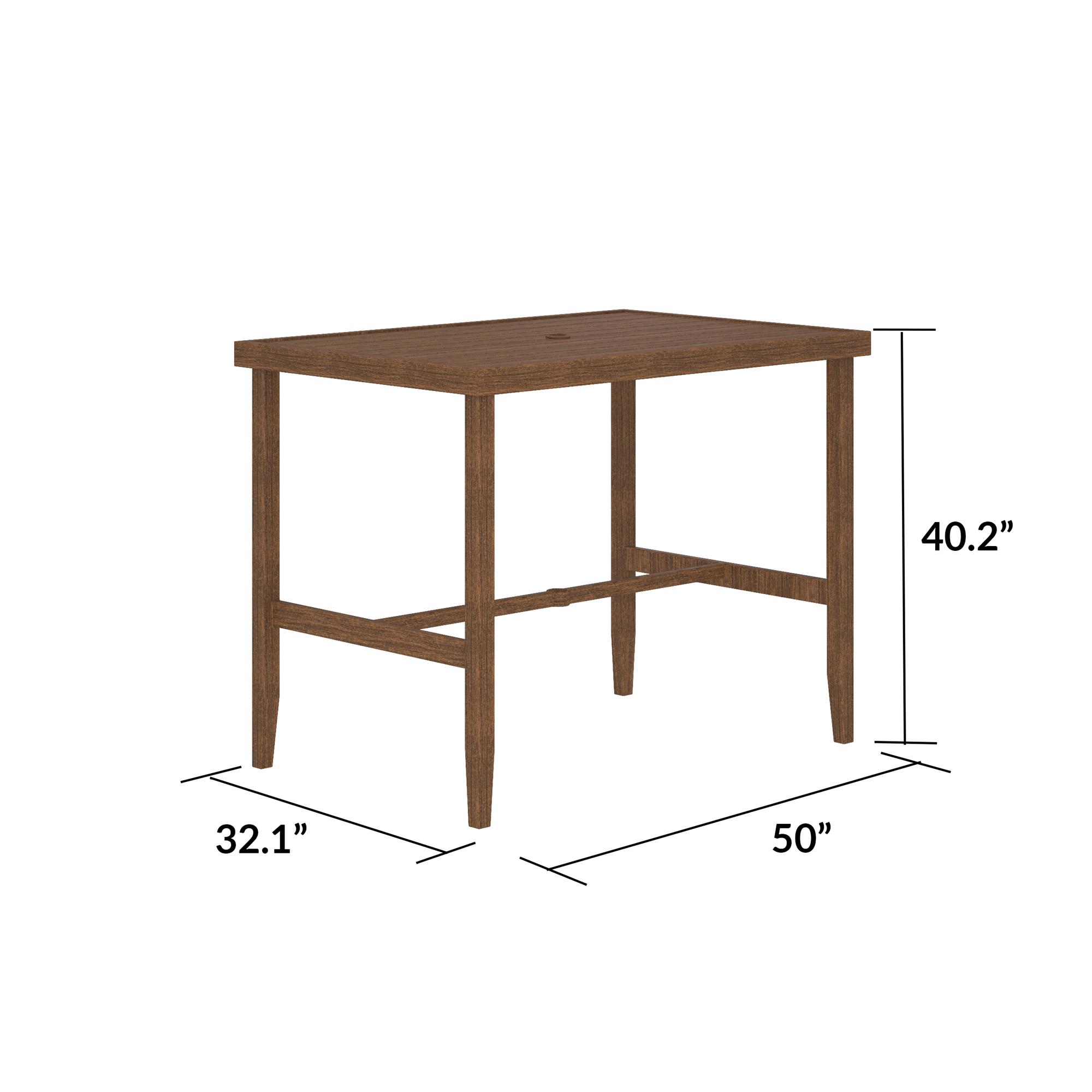COSCO Outdoor Living, Patio Bar Table, Steel, Brown - image 5 of 8