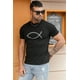 thumbnail image 2 of ABPHQTO Camiseta negra con estampado gráfico de letras de manga corta para hombre, 2 of 5