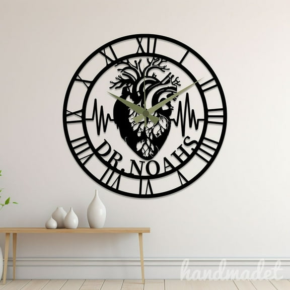 Handmadetneonsign Cardiologist Wall Clock Unique, Year Date Round Wall Clock, Text Oversize Wall Clock 60076