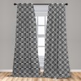 thumbnail image 5 of Ambesonne Contemporary Curtains, Checkered Curvy, Pair of 28"x63", Black and White, 5 of 5