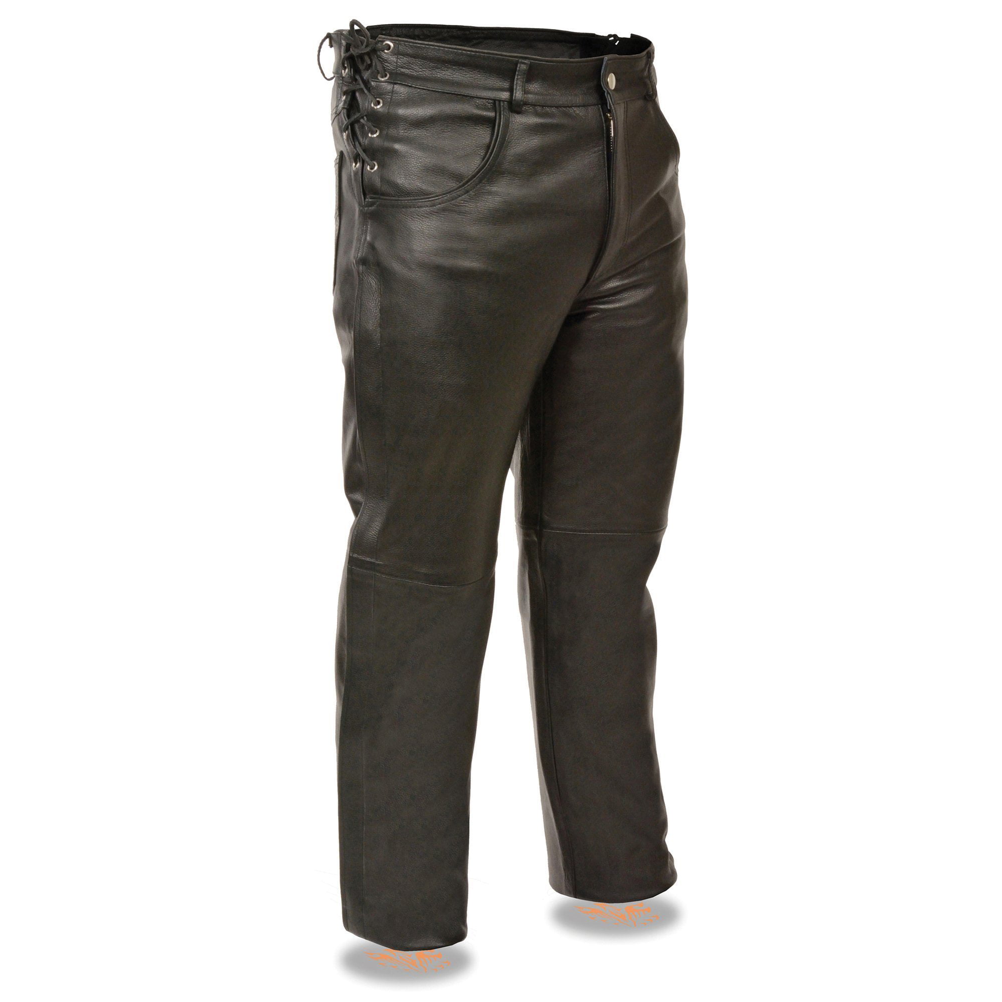 Milwaukee Leather SH1987 Men's Black Leather Deep Pocket Over Pants ...