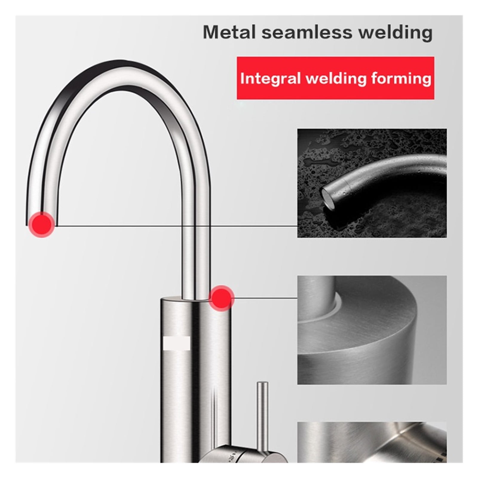Instant Electric Water Heater Tankless Hot Water Heating Tap Kitchen Faucet Stainless Steel Tap with Temperature Display ,Rapid Water Heating