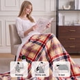 thumbnail image 4 of MEUDYT Electric Heated Blanket for Adult, 50.1"x60.1" Soft Flannel Heating Blanket with 10 Heating Levels & 8 Hours Auto Off，Brown Plaid, 4 of 6