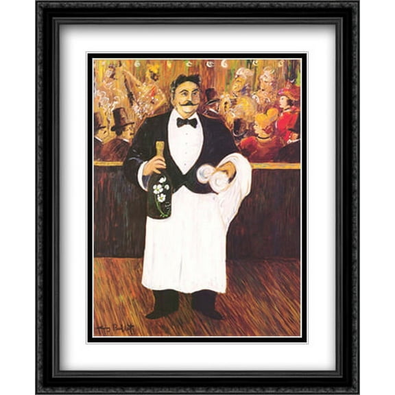 Moulin de la Galette I 2x Matted 24x31 Large Black Ornate Framed Art Print by Guy Buffet