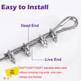 thumbnail image 6 of Tootaci 300ft 1/4" 304 Stainless Steel Wire Rope, 7x19 Strands 6400lbs Heavy Duty Aircraft Cable for Zipline, Deck Railing, Outdoor Projects, 6 of 7