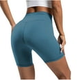 thumbnail image 4 of USNSM Women's Biker Shorts Tummy Control Workout Shorts High Waisted Compression Gym Running Stretch Yoga Shorts Sky Blue L, 4 of 4