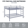 thumbnail image 3 of Aukfa Metal Bunk Bed Full over Full, High Guardrail and Metal Slats, Space-Saving Bed Frame for Kids Teens, Gray, 3 of 8
