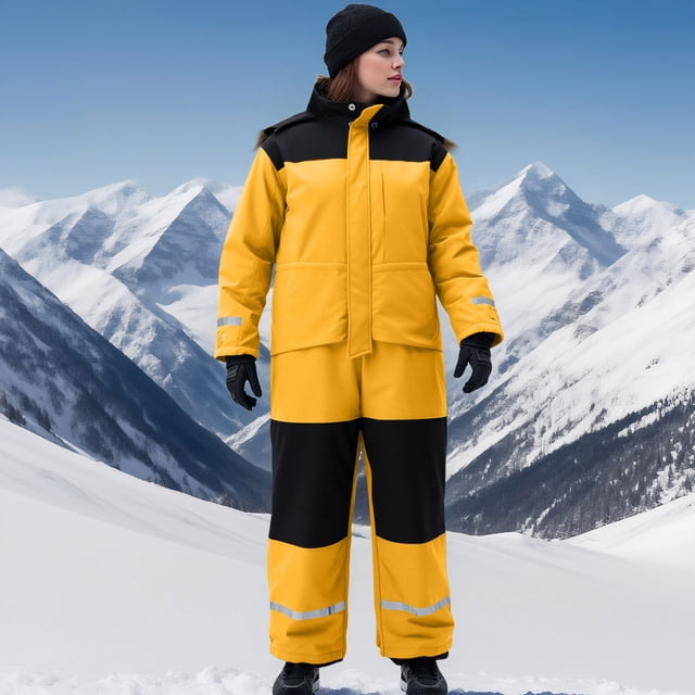 Timegard Rompers for Women 1 Piece Winter Outdoor Warm Snowsuits Ski Suits Windproof Jumpsuits for Men
