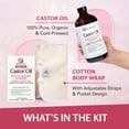 thumbnail image 5 of M3 Pure Castor Oil Pack Kit - Large Hexane Free Cold Pressed Castor Oil in Glass Bottle Plus Adjustable and Reusable Organic Cotton Castor Oil Wrap Kit, 5 of 9