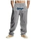 thumbnail image 2 of Pantalones largos para hombre, holgados, informales, de lino, de color liso, con bolsillo bordado, cordón ajustable y cintura elástica, de poliéster., 2 of 9