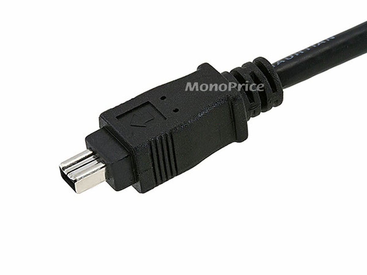 Monoprice IEEE1394 FireWire i.LINK DV Cable 4P4P M/M, 10ft (Black