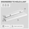 thumbnail image 2 of White Floating Shelves 24 inch, High End Solid Real Wood 24inch Bathroom Floating Shelf for Wall Mounted, White Wooden 24in Floating Shelves, Heavy Duty Bracket, 24 X 6.5 X 1.75 in, Set of 2，Bathroom, 2 of 6