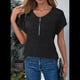 thumbnail image 4 of Blusas de Talla Grande para Mujer, Túnicas de Corta con Cremallera 1/4, Negras, XXL, 4 of 6