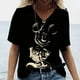 thumbnail image 2 of Camiseta con estampado de Mickey Mouse de Disney para mujer, ropa de verano para niña, camisetas para mujer, sudadera Harajuku, blusa con cuello en V, camisetas de manga corta, 2 of 4
