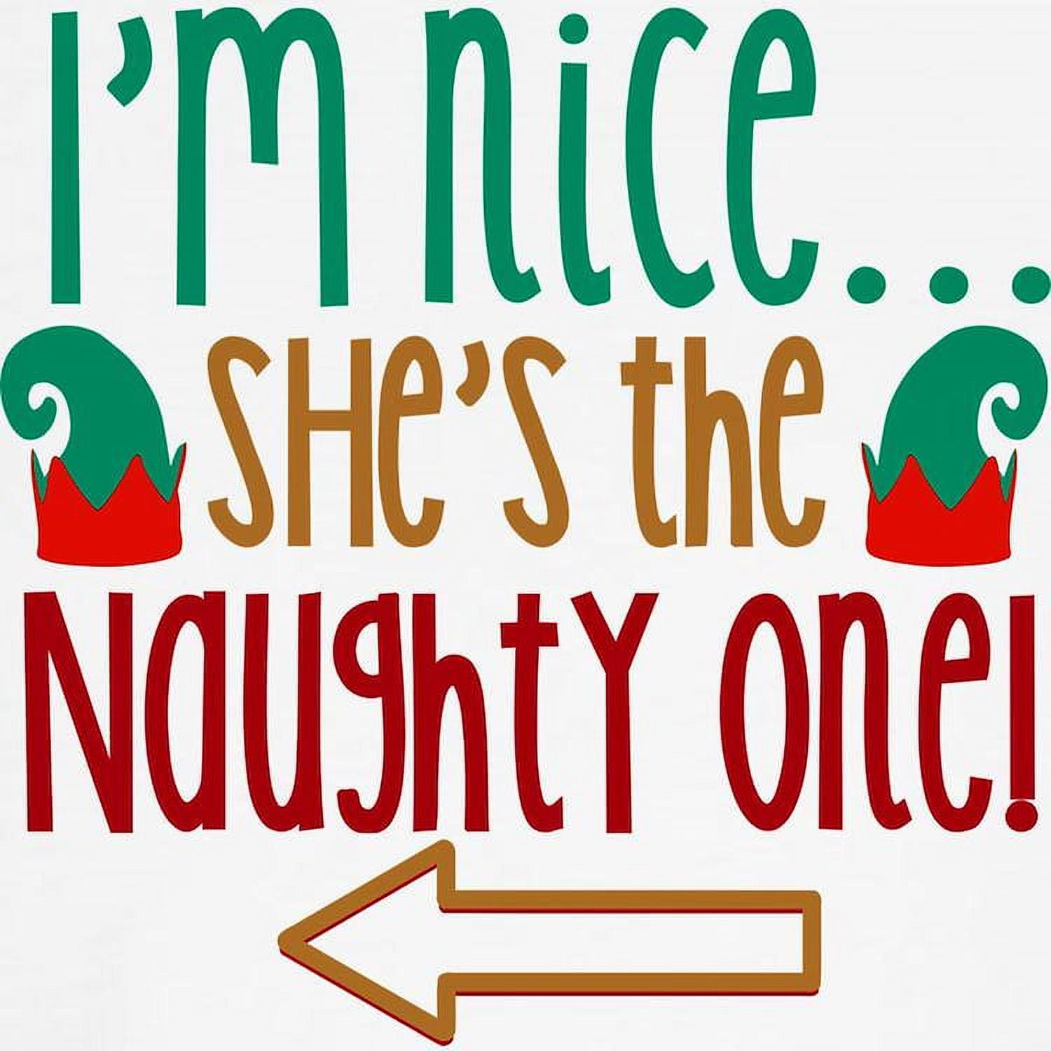 CafePress - Im Nice She's Naughty Elf Hat Baseball Jersey - Cotton Baseball Jersey, 3/4 Raglan Sleeve Shirt