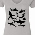thumbnail image 4 of Inktastic School of Sharks Women's V-Neck T-Shirt, 4 of 5