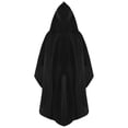 thumbnail image 2 of TiaoBug Unisex Kids Hooded Capes High-Low Long Cloak with Hood for Halloween Party Dress Up Black 8-10, 2 of 5