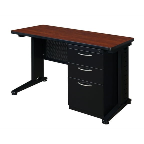 Regency Fusion 48" x 24" Single Pedestal Desk- Cherry