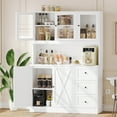 thumbnail image 2 of Tall Pantry Storage Cabinet, Freestanding Kitchen Cabinet with Drawers & Doors, Adjustable Shelves, LYGZ011WE, 2 of 9