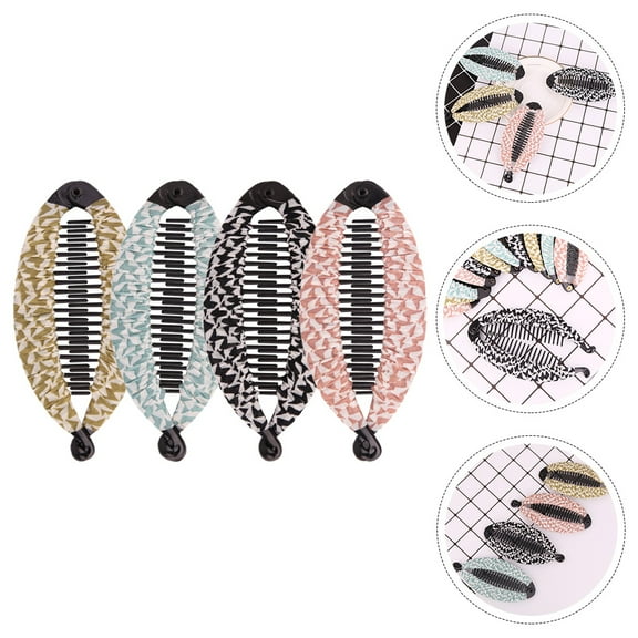 Raindrops 4pcs Fishtail Hair Clip Combs Banana Hair Clips Banana Clip Women Hair Decoration
