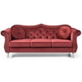 thumbnail image 3 of Velvet Sectional Sofa, Tufted Living Room Couch, Ruched Arm Style - 82" Wide, 3 of 5