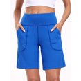 thumbnail image 4 of NELEUS Womens Workout Shorts Wide Leg Athletic Yoga Shorts High Waisted Short with Pockets,Blue,US Size S, 4 of 7