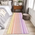 thumbnail image 6 of Purple Yellow Boho Runner Rug 2x6 Washable Kitchen Rug Non-Slip Lightweight Thin Soft Low Pile Bathroom Runner Ethnic Tribe Arrows Geometric Carpet for Hallway Laundry Room Bedroom Entryway, 6 of 9
