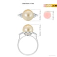 thumbnail image 4 of ANGARA Golden South Sea Cultured Pearl Ring with Trio Diamonds in 14K White Gold for Women | June Birthstone, Birthday, Anniversary, Jewelry Gift for Women | Pearl Ring, 4 of 8