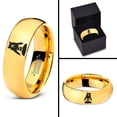 thumbnail image 4 of Tungsten Bear Outdoor Wilderness Heart Emoji Hand Band Ring 7mm Men Women Comfort Fit 18k Yellow Gold Dome Polished, 4 of 4
